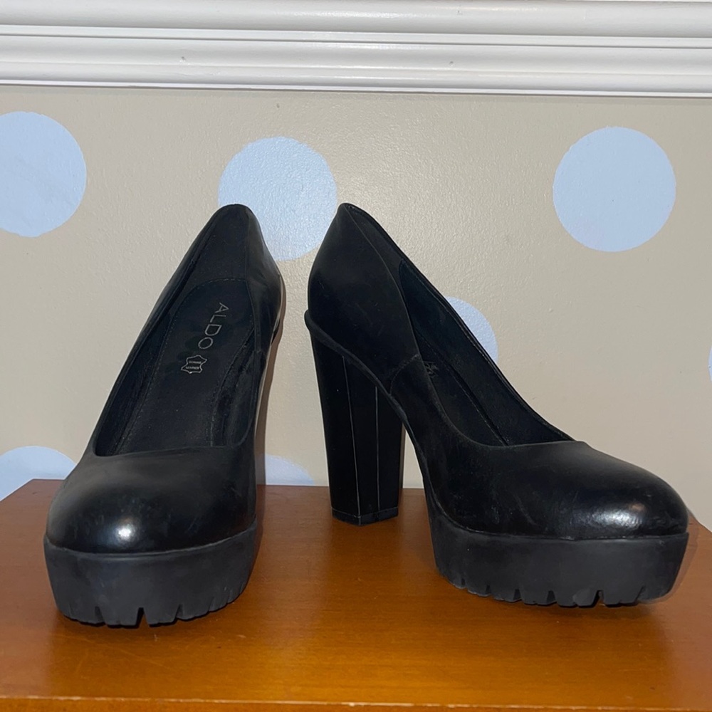 💜Aldo black leather heels